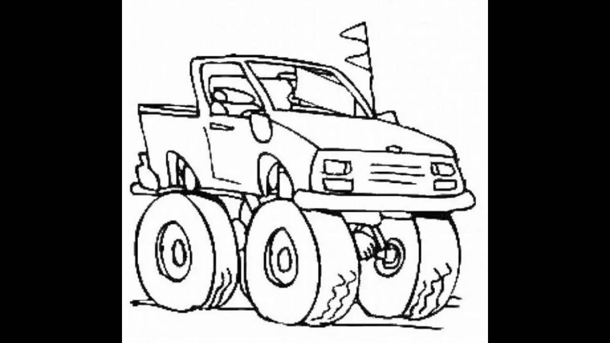 Majestic racing truck coloring page