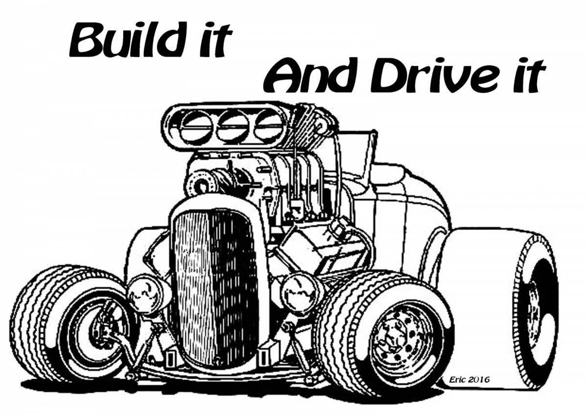 Awesome racing truck coloring page