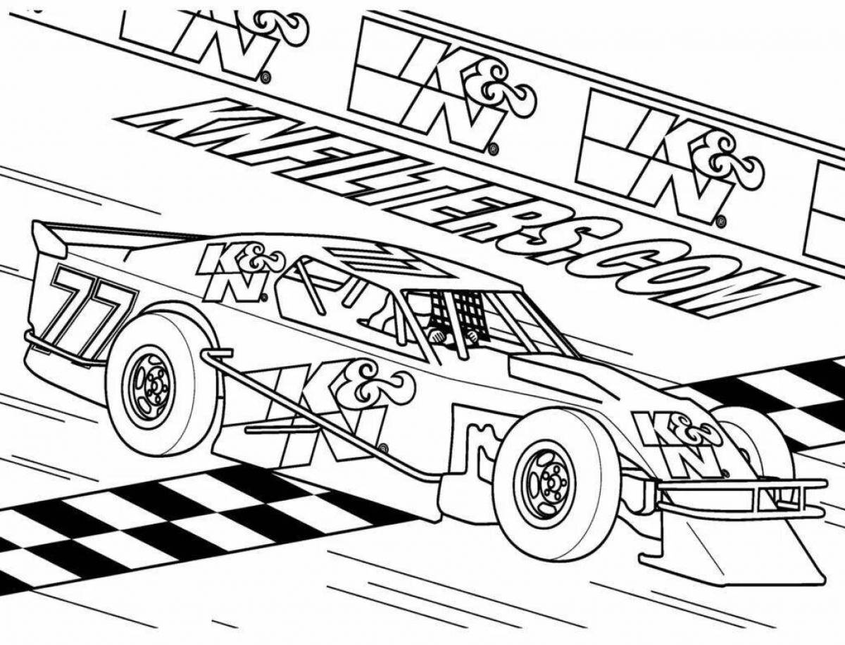 Great racing truck coloring page