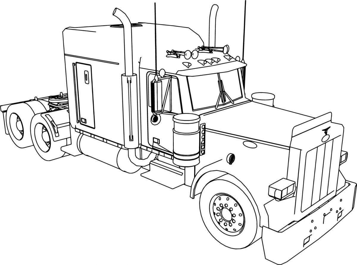 Powerful racing truck coloring page