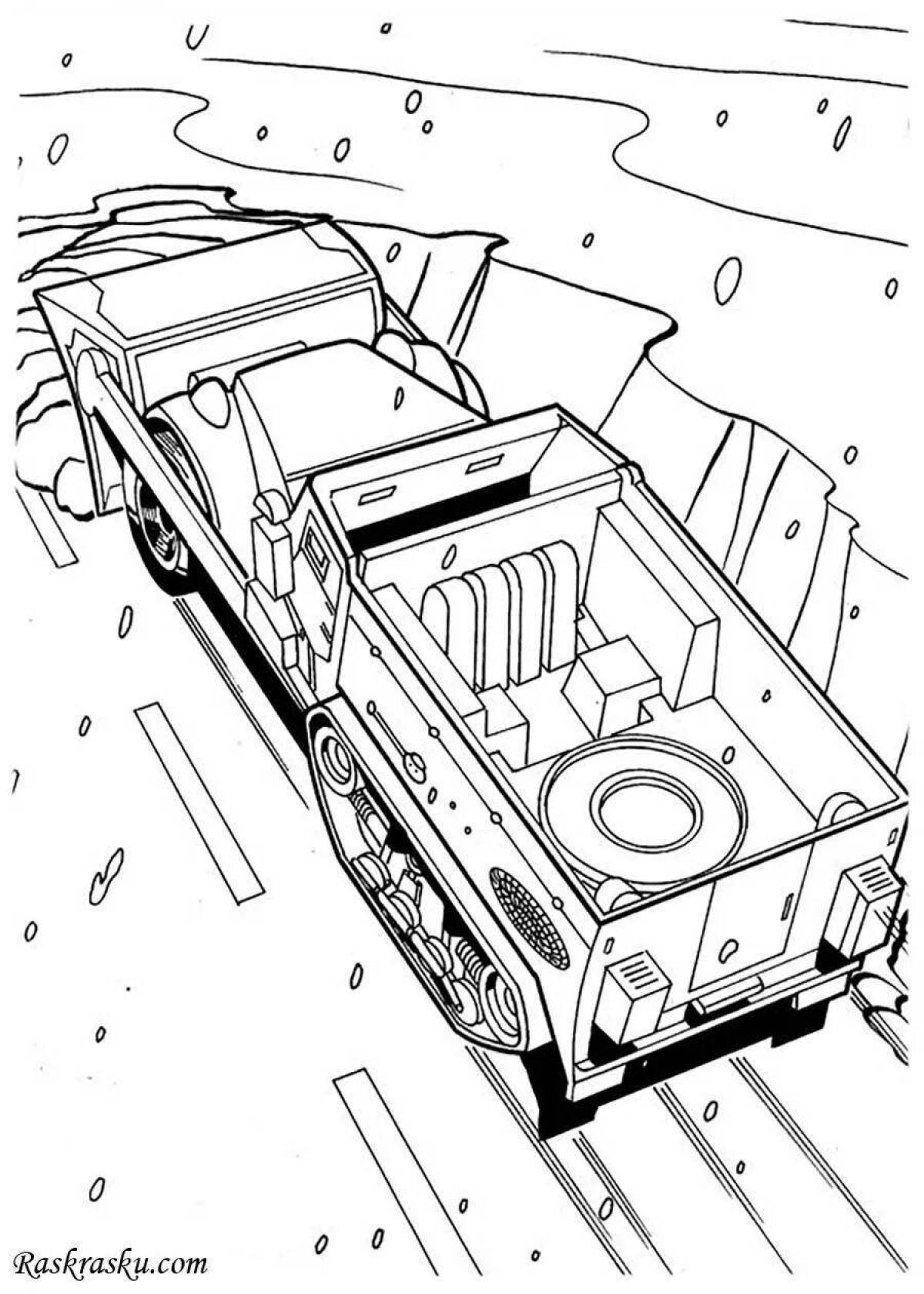 Animated racing truck coloring page