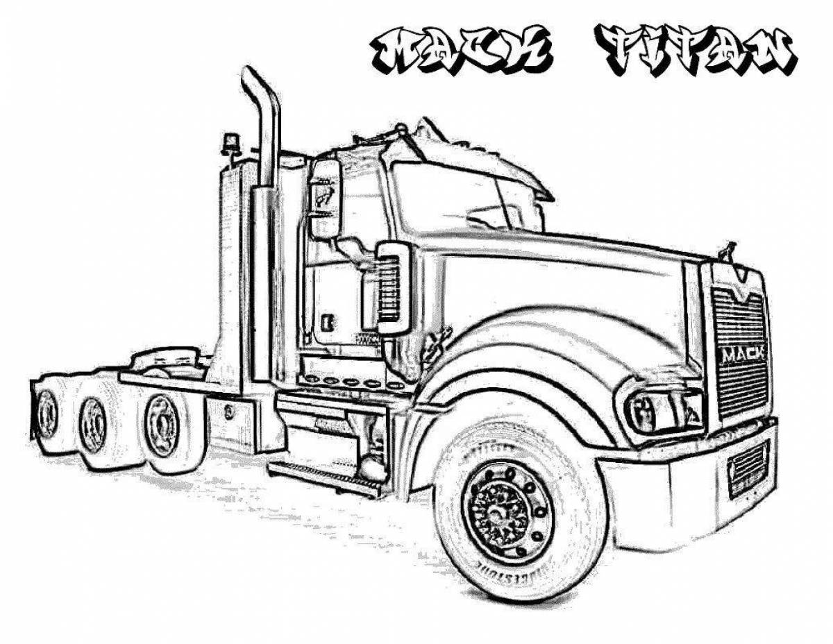 Playful racing truck coloring page
