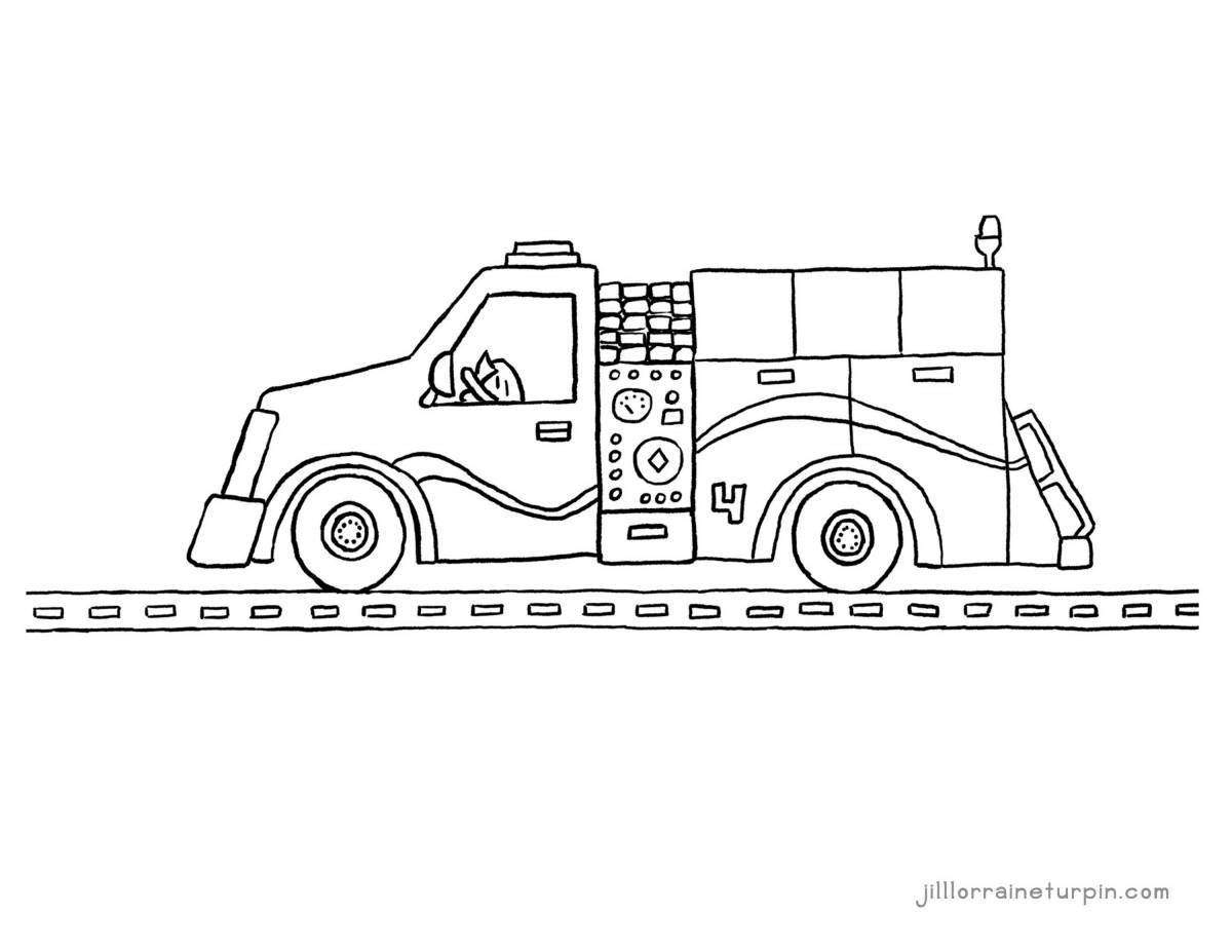 Coloring page happy racing truck