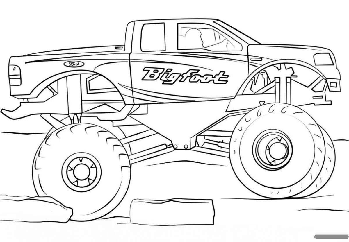 Coloring witty racing truck