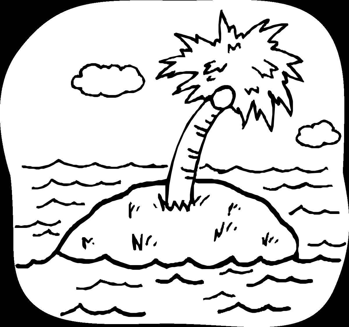 Coloring page charming desert island