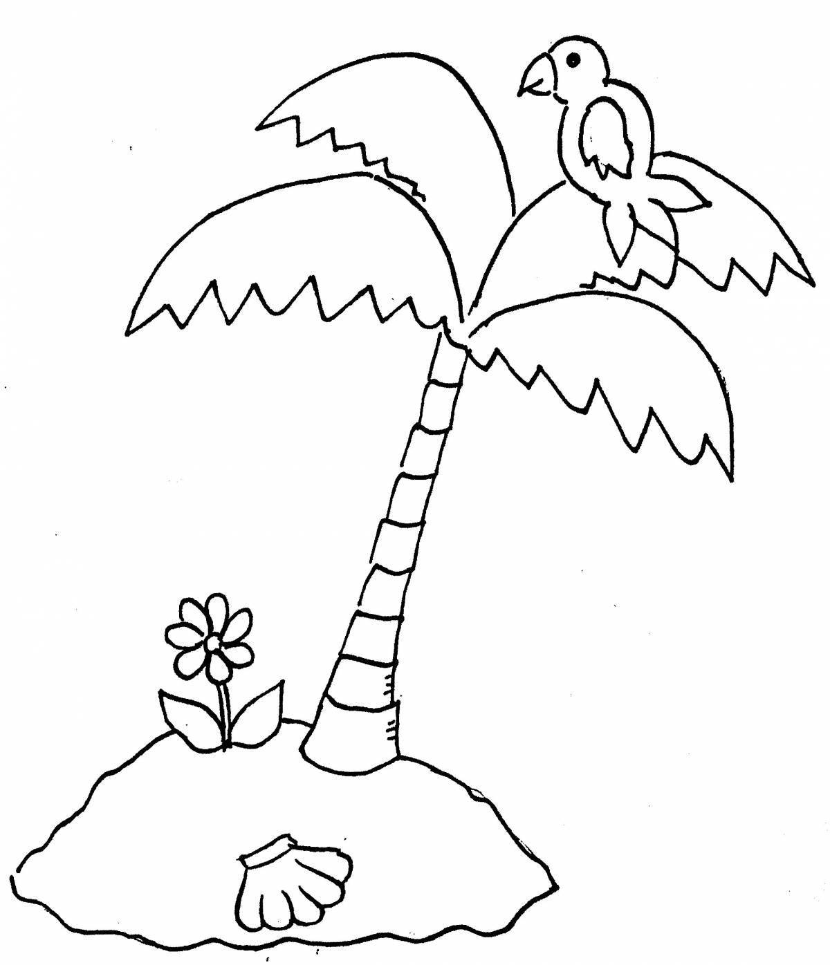 Glorious desert island coloring page