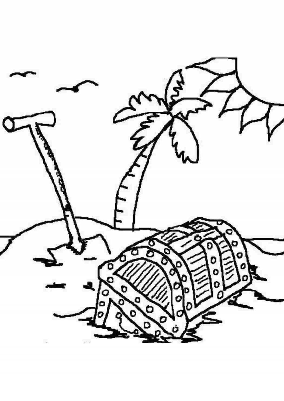 Calming desert island coloring page