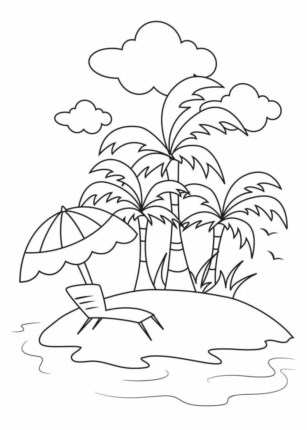 Fabulous desert island coloring page