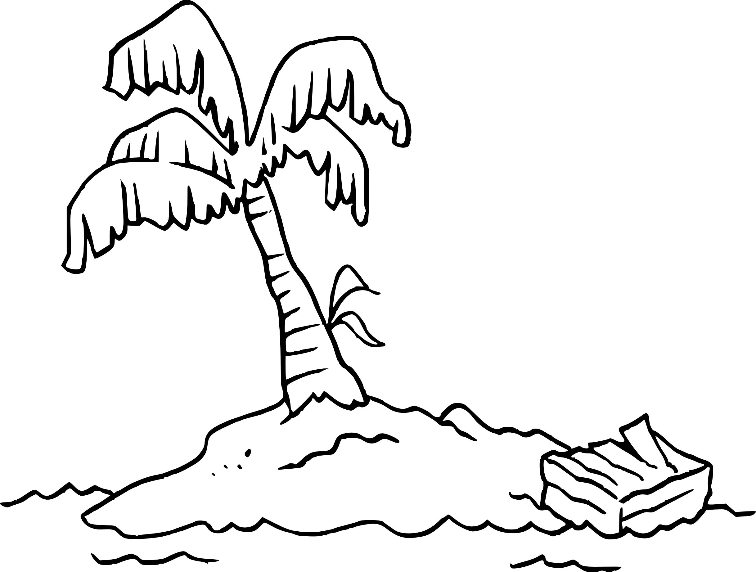 Glittering desert island coloring page