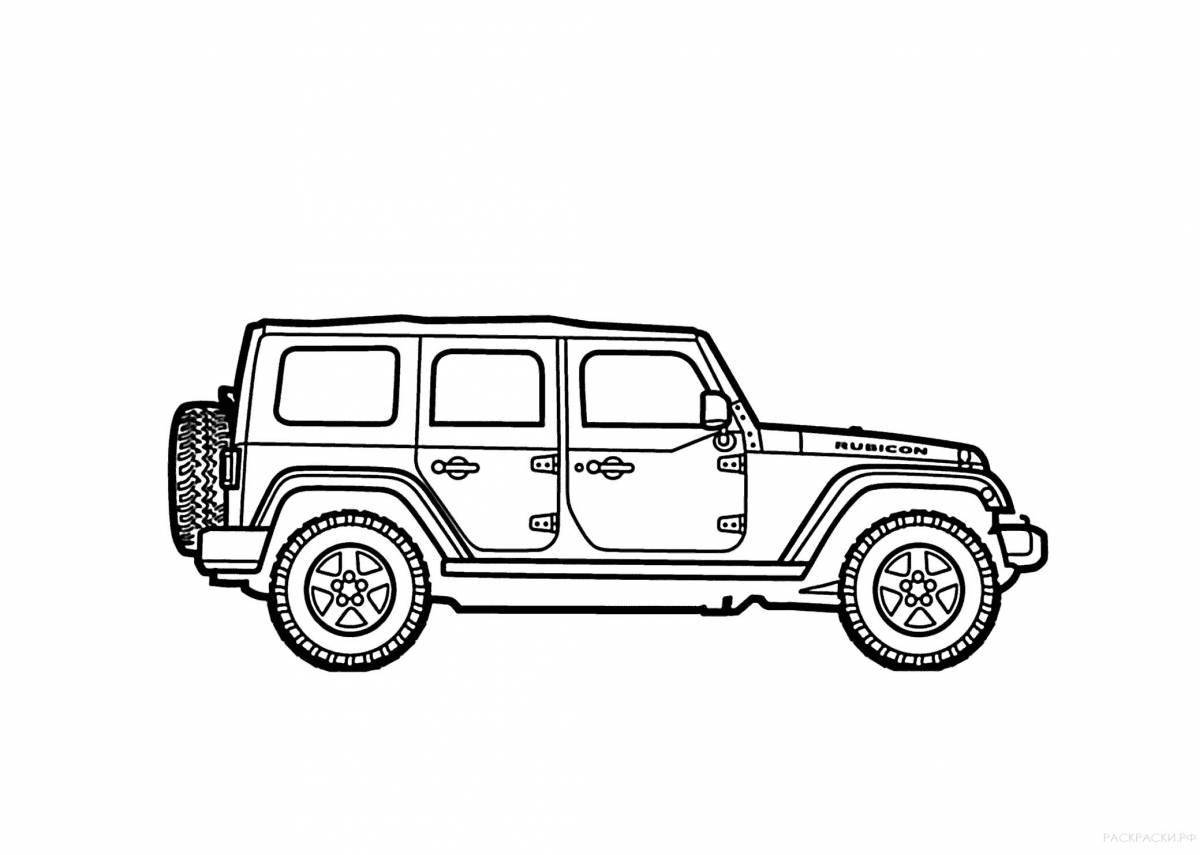 Coloring page adorable off-road jeeps