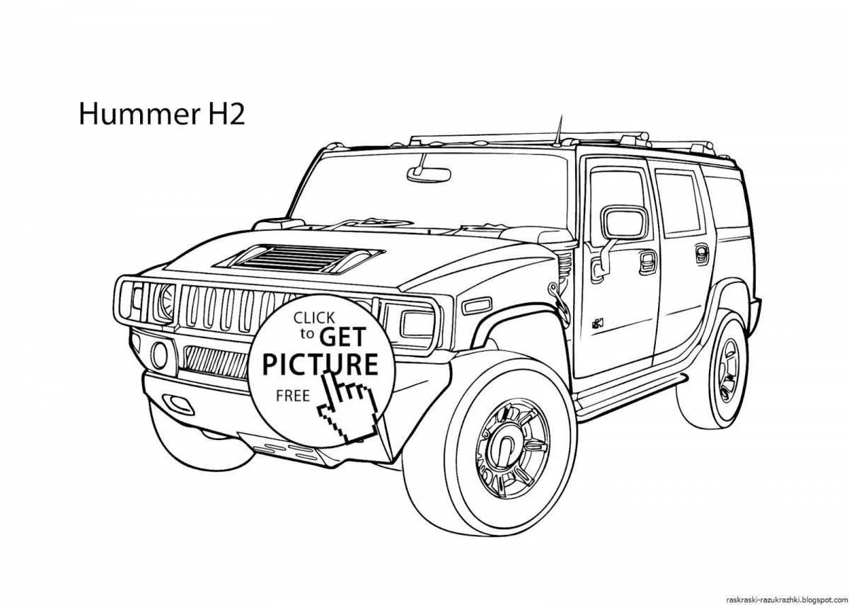 Adorable off-road jeeps coloring book