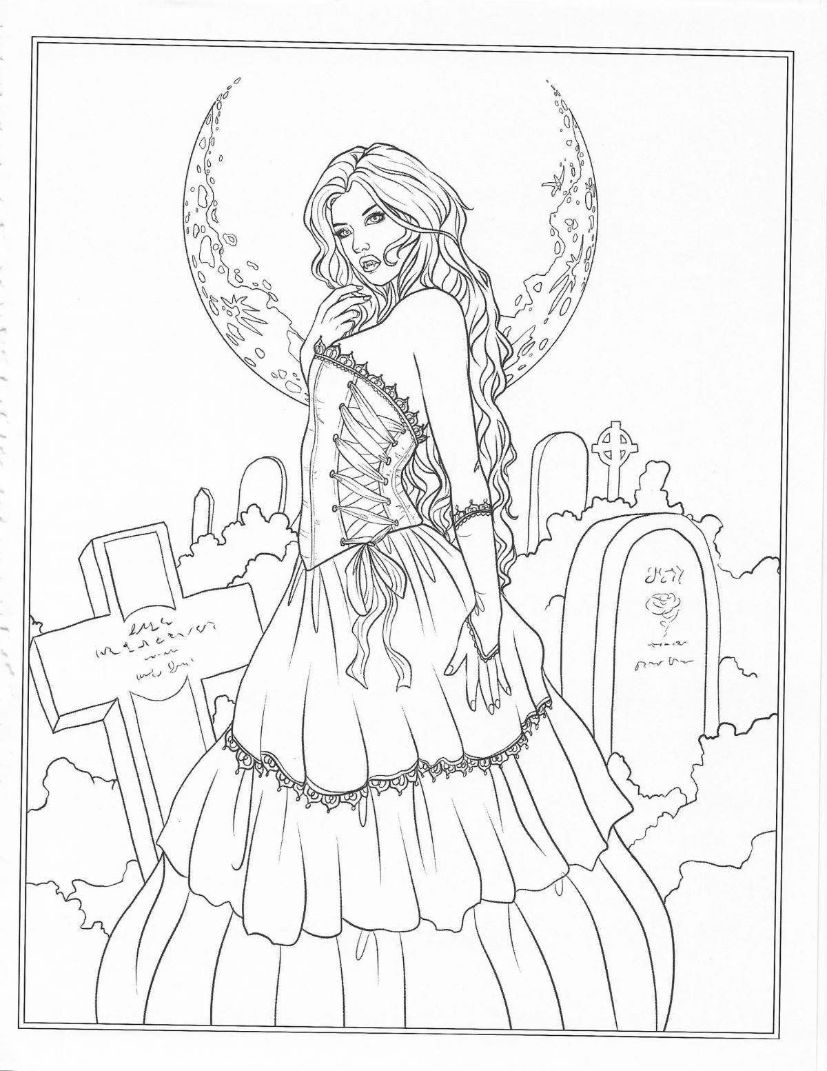 Whimsical Mrs Magic Coloring Page