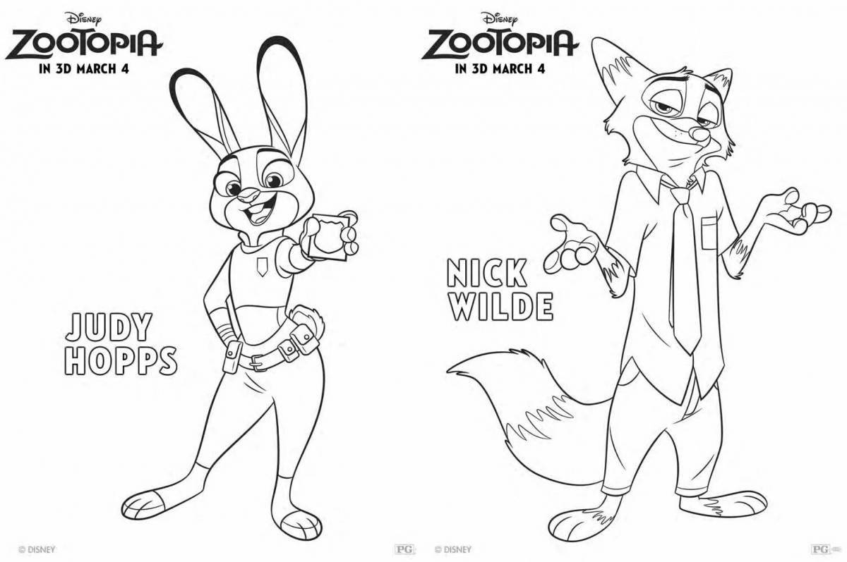 Judy Hopps playful coloring page
