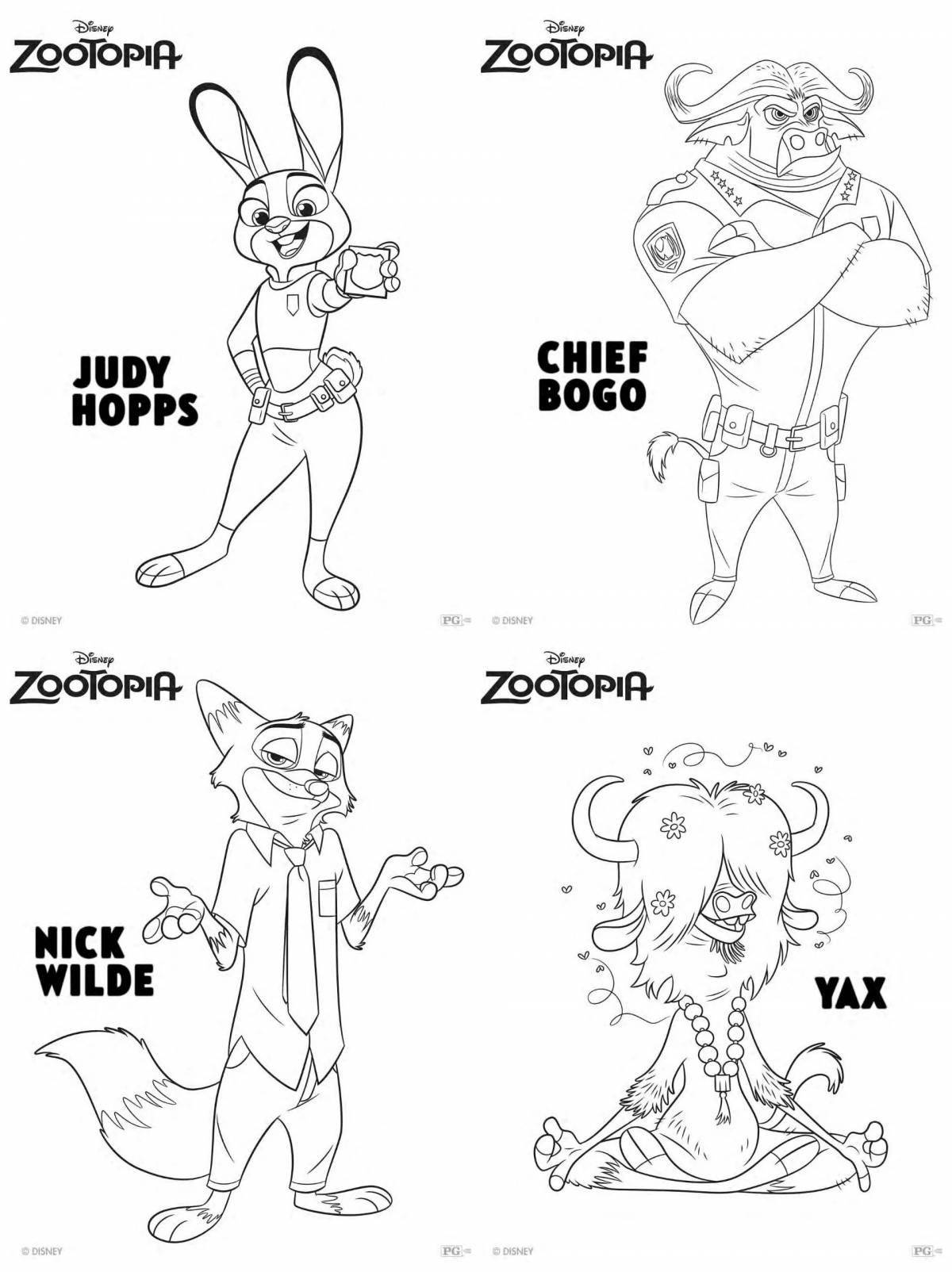 Judy hopps glitter coloring page