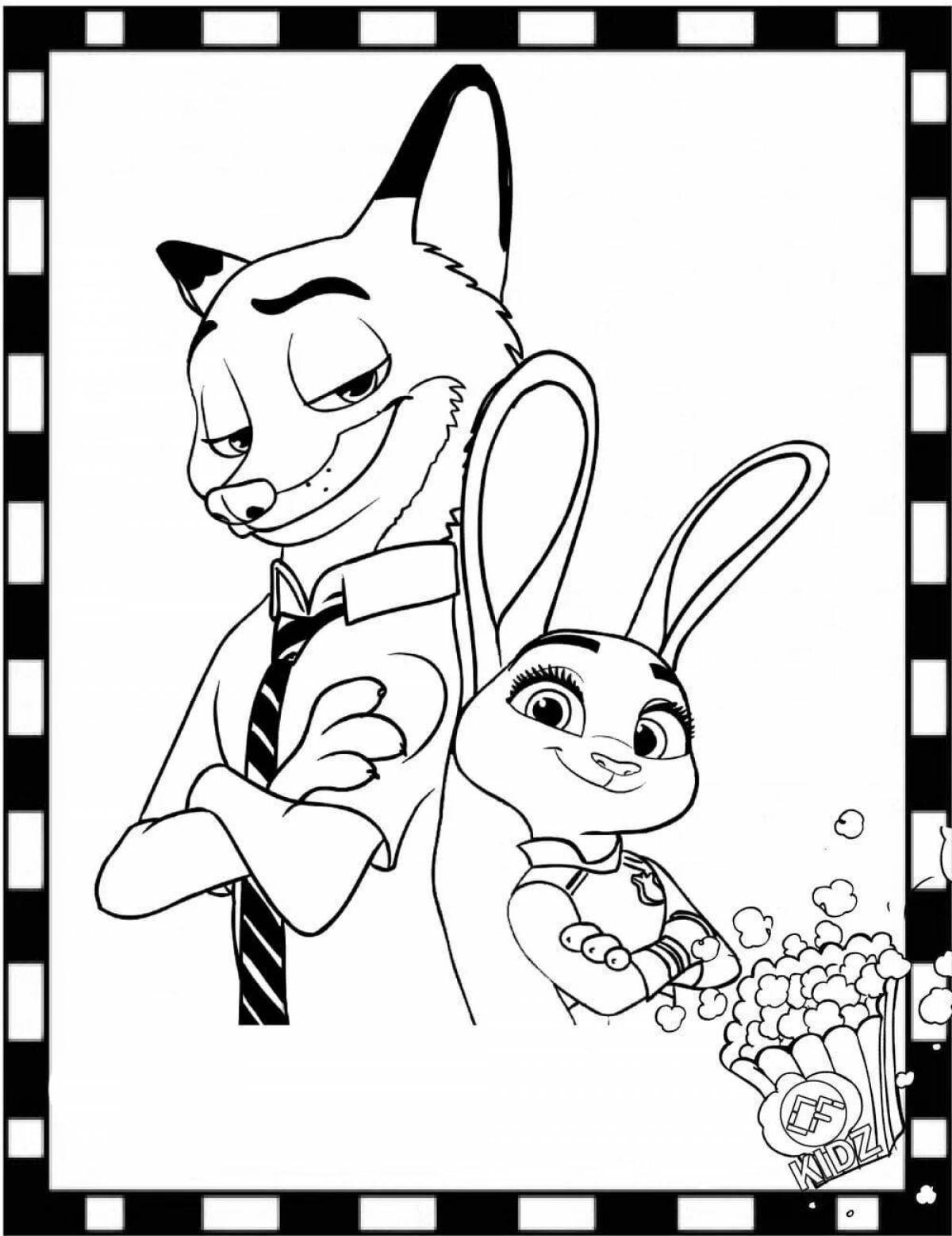 Coloring book shining Judy Hopps