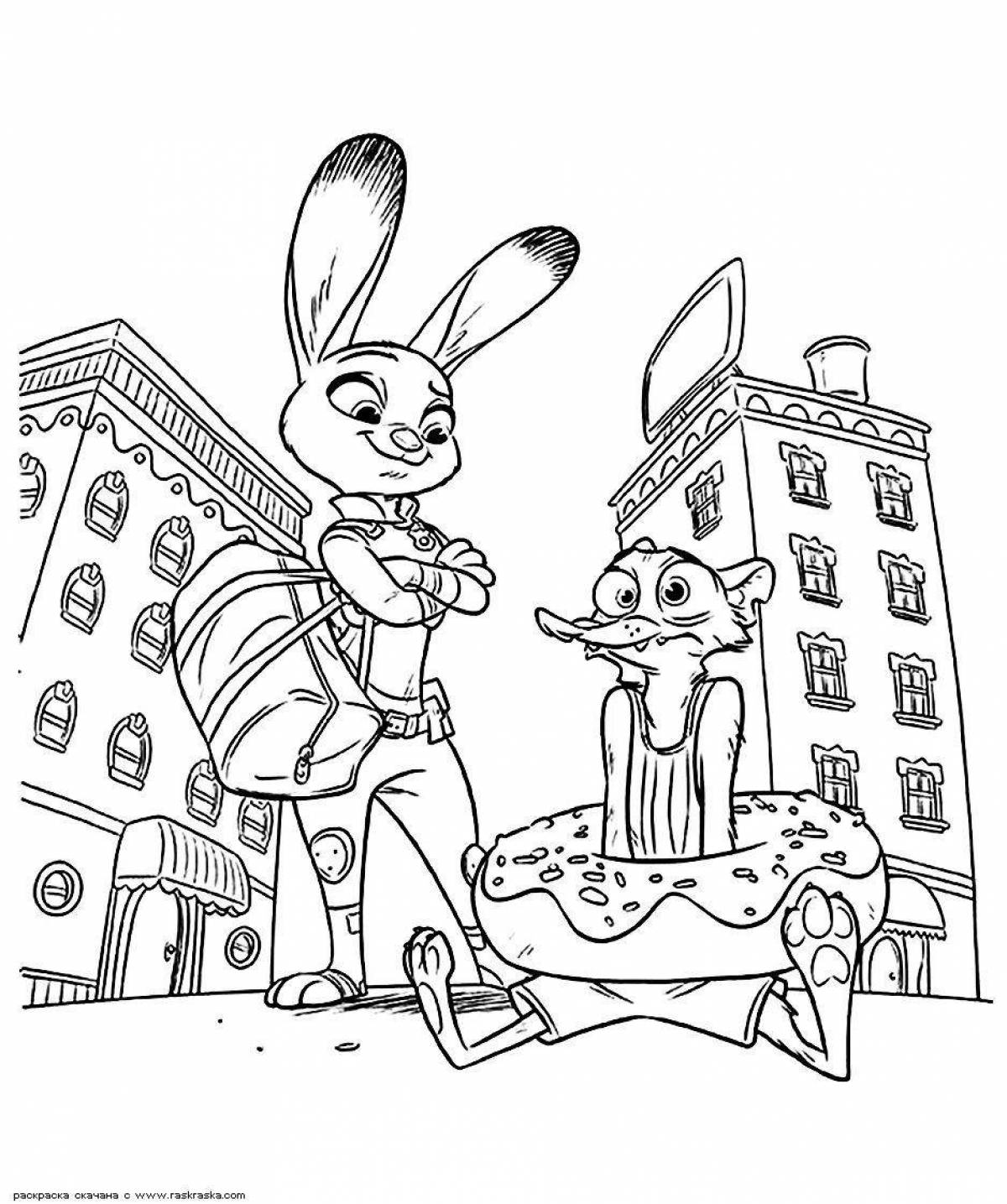 Violent judy hops coloring book