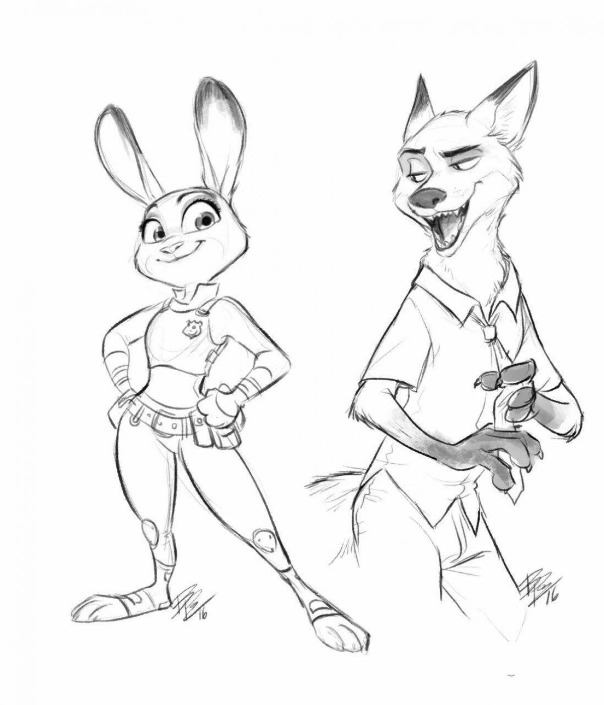 Coloring page charming judy hopps