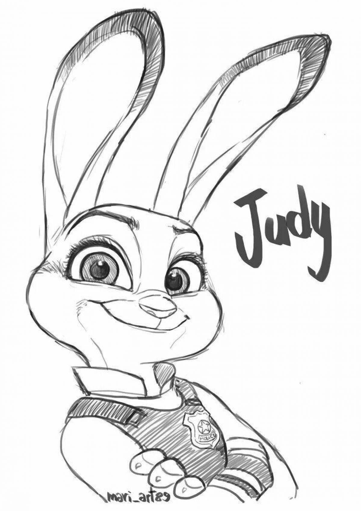 Fascinating Judy Hopps coloring book