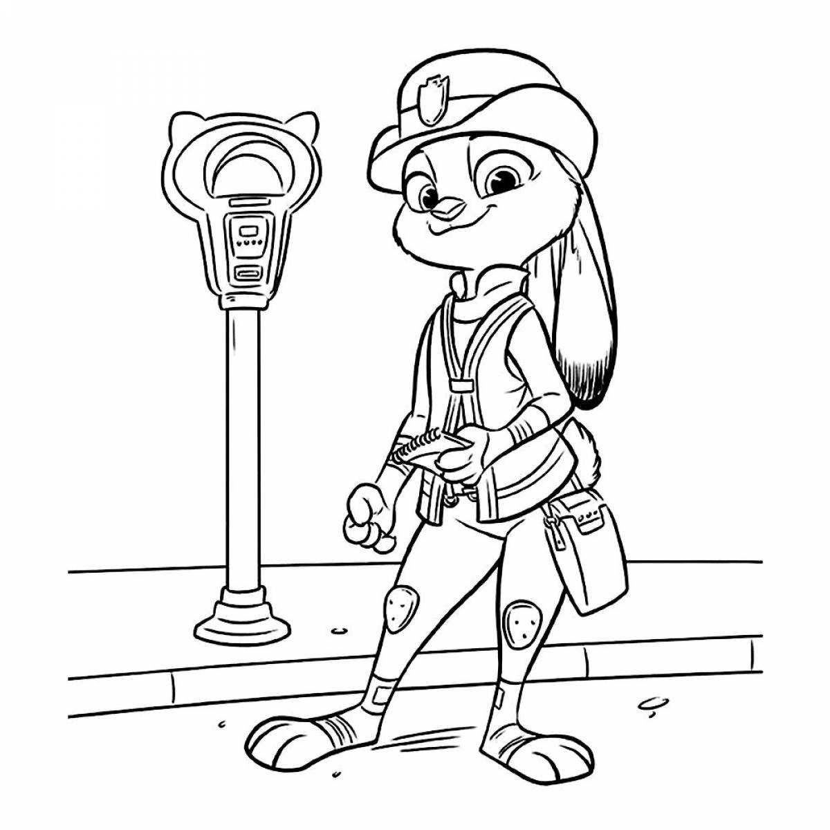 Coloring book elegant Judy Hopps