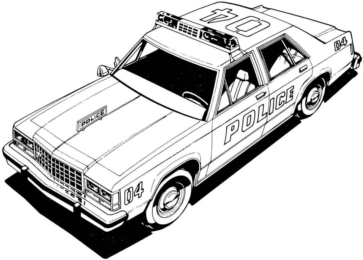 Radiant coloring page police Mercedes