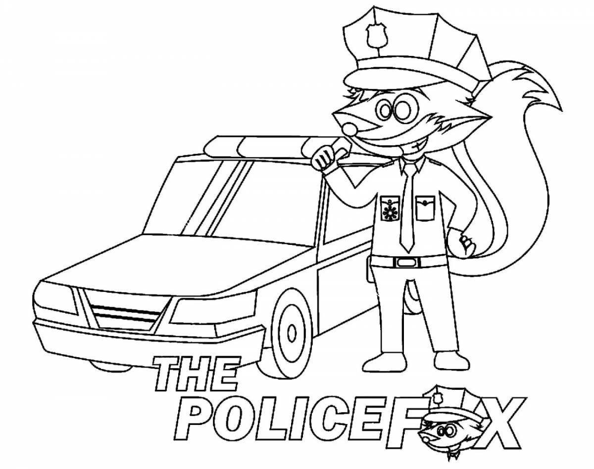 Sparkly coloring police mercedes