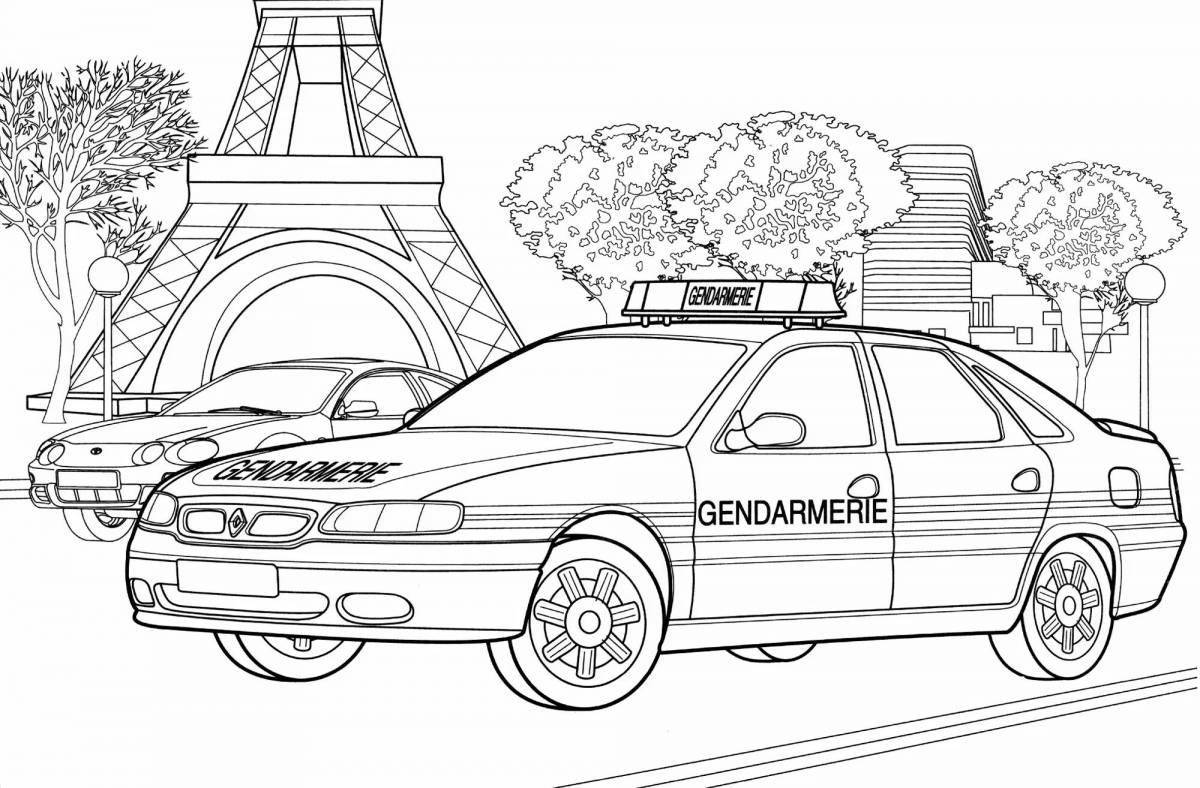 Mercedes Police Incredible Coloring Page