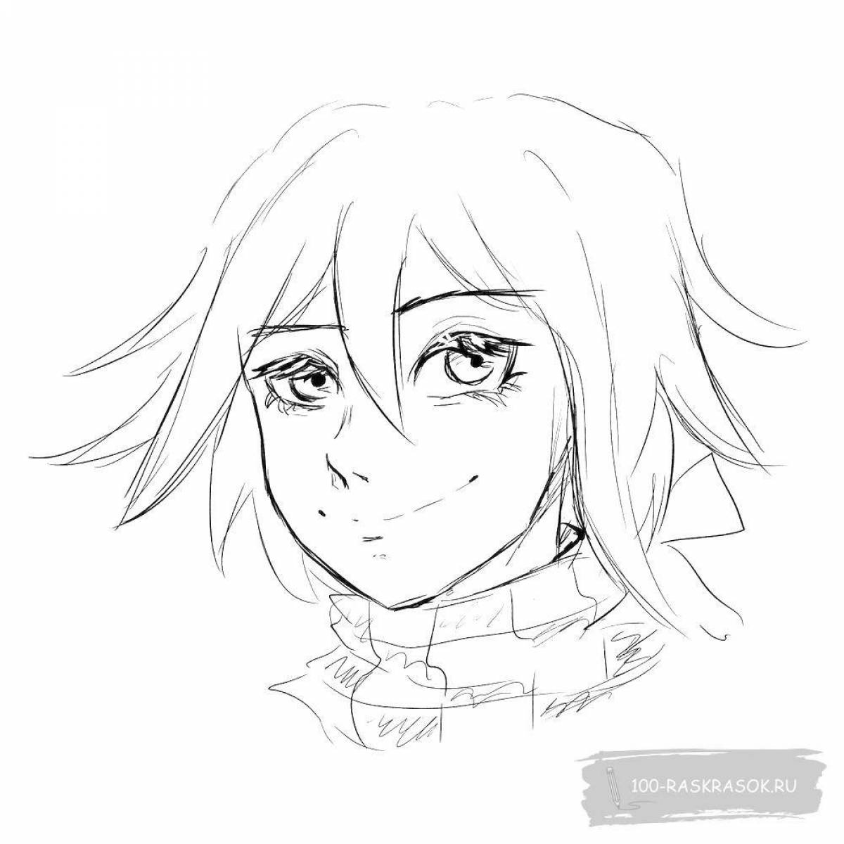 Kokichi oma colorful coloring page