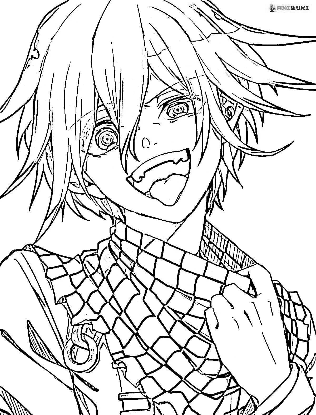 Kokichi oma bright coloring page