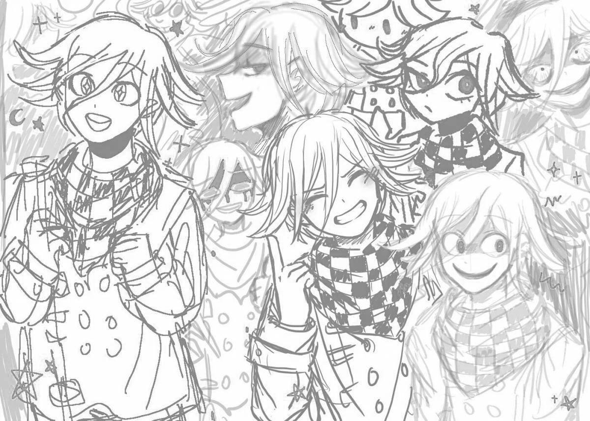 Cute kokichi oma coloring page