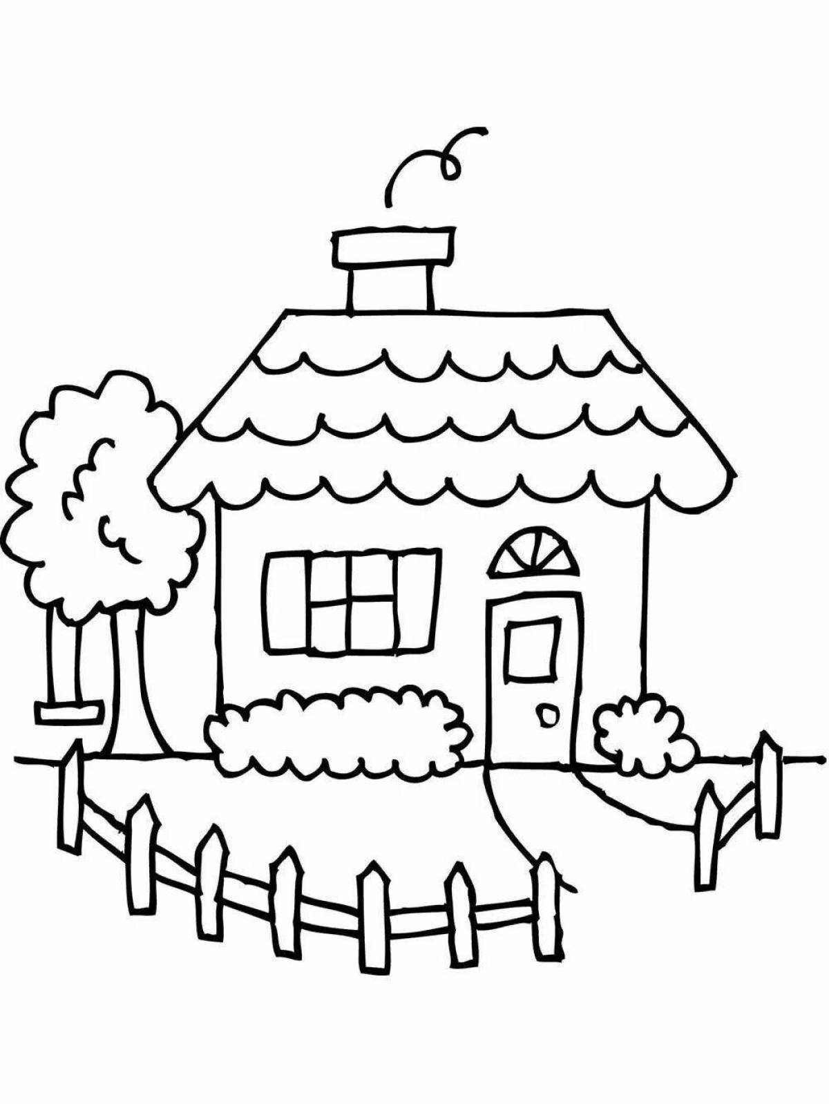 Joyful house coloring page