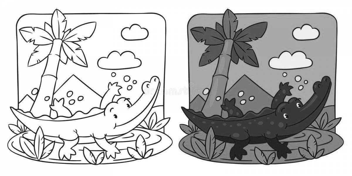 Shiny swamp crocodile