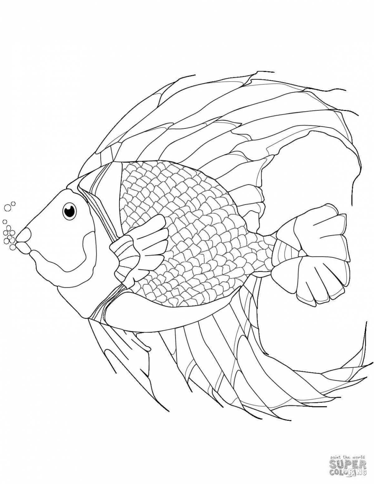 Привлекательная страница раскраски рыбы-попугая