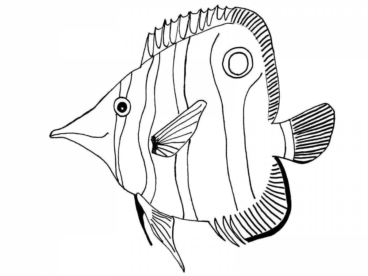 Раскраска блестящая рыба-попугай