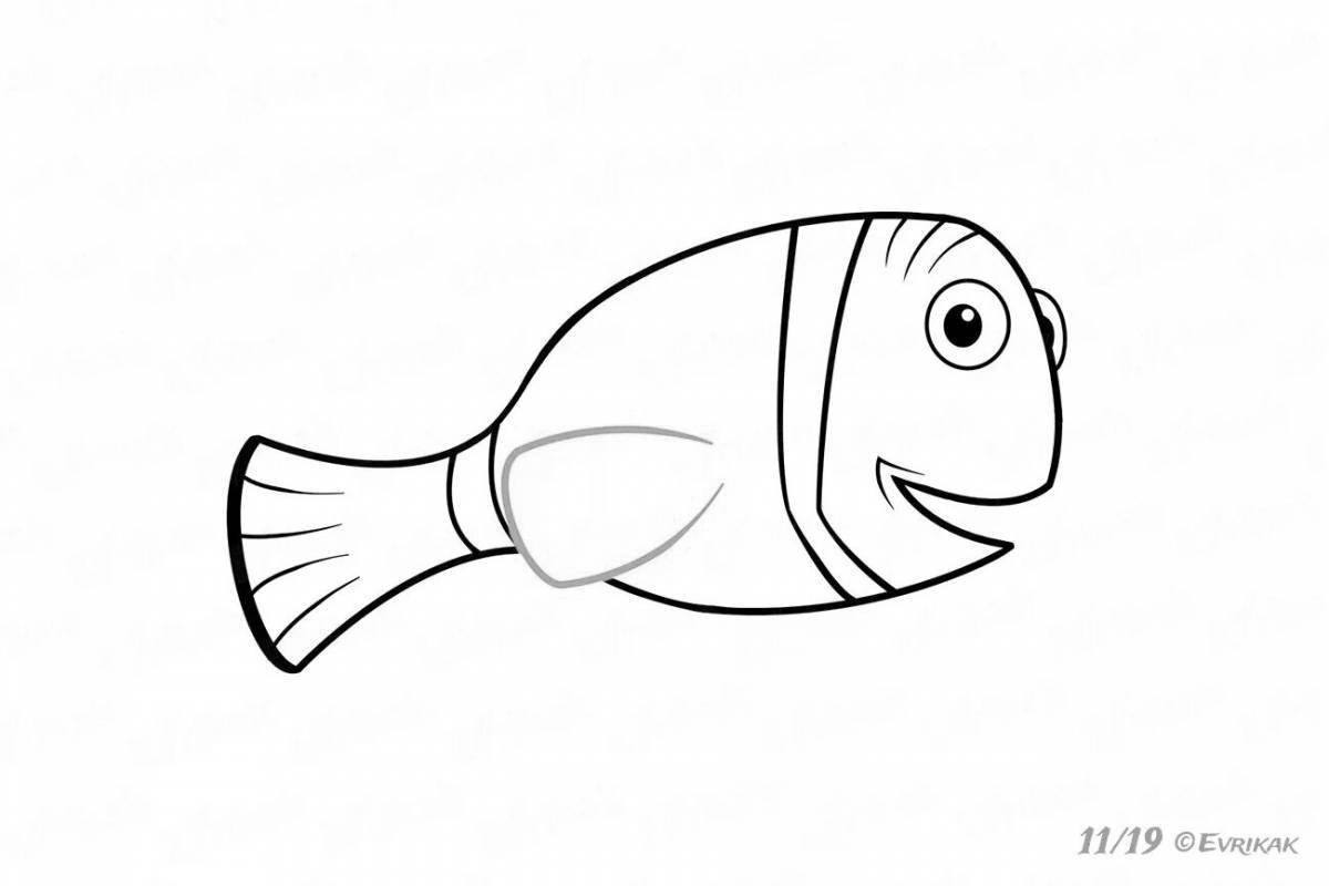 Coloring page nice parrot fish