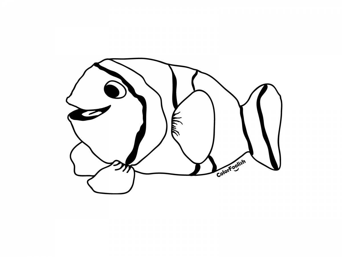 Coloring page amazing parrot fish