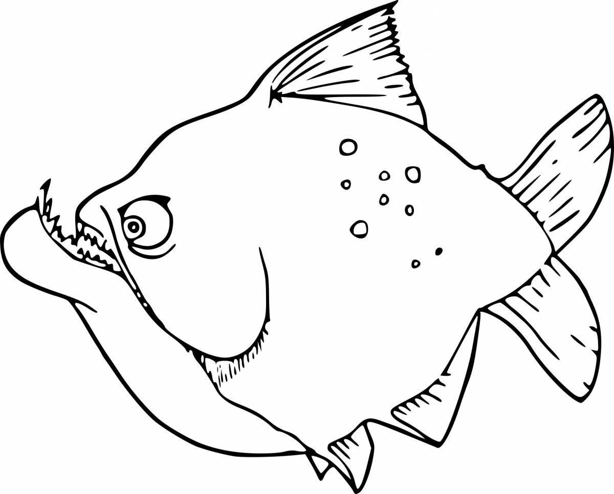 Coloring book wonderful parrot fish