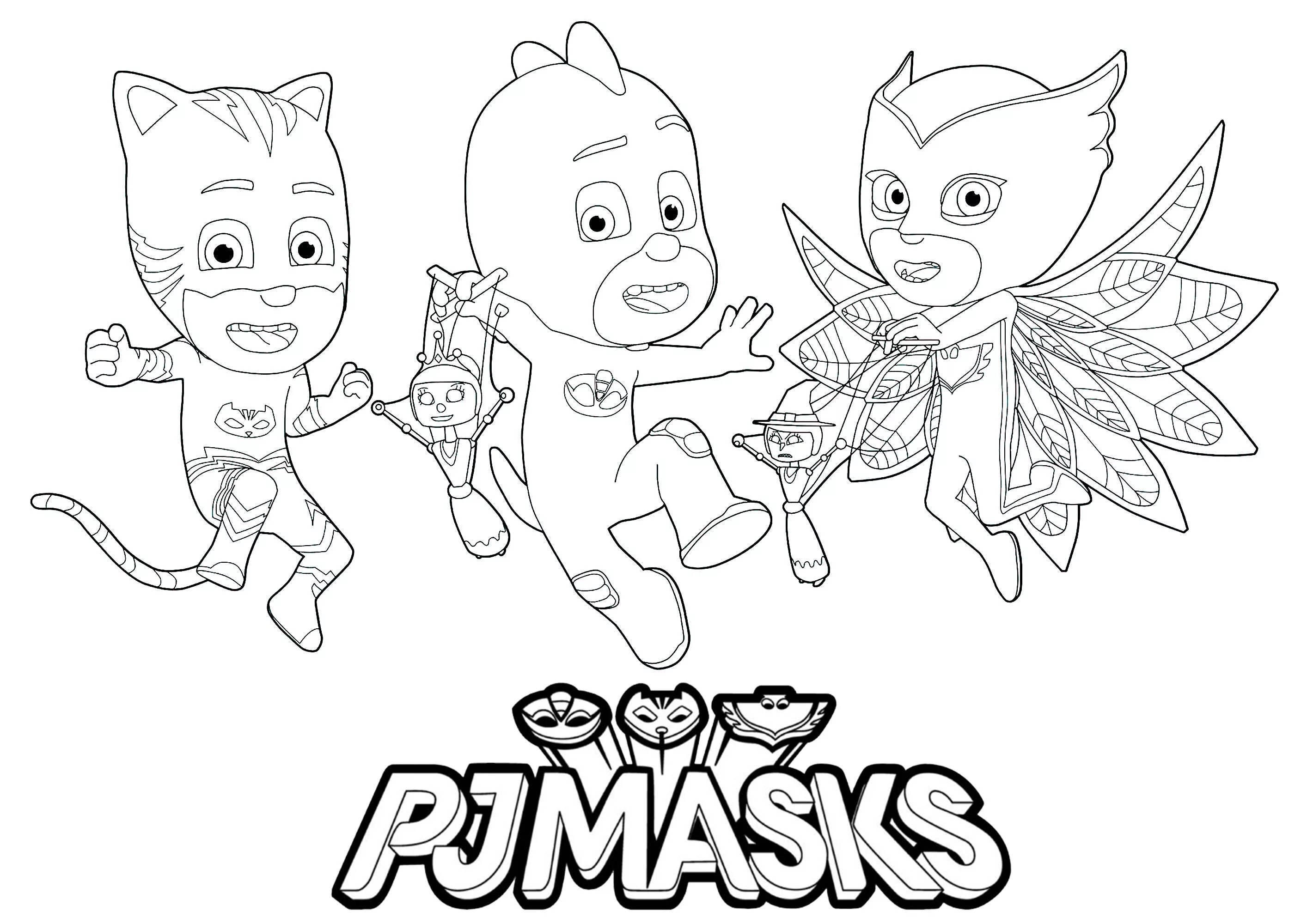 Coloring book wonderful masked characters
