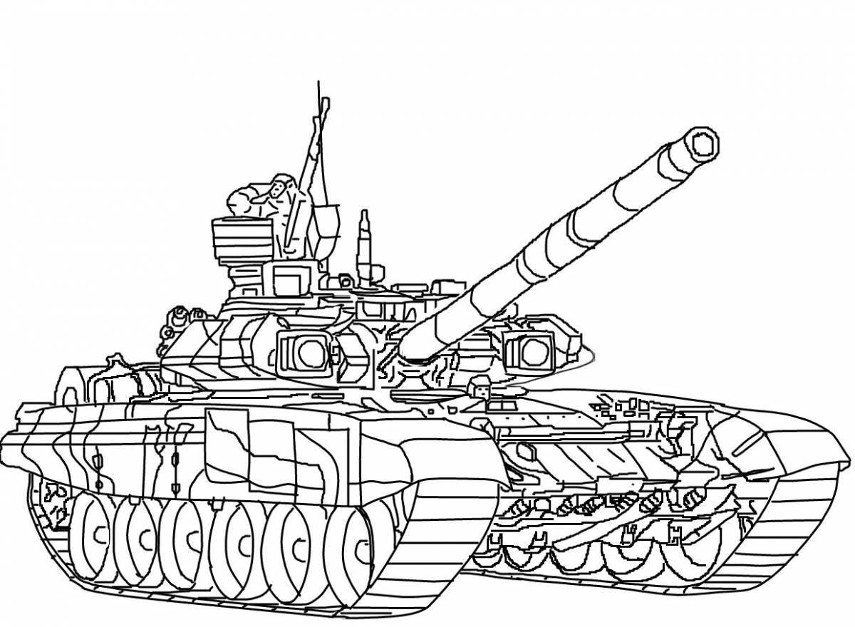 Humorous coloring of the T80 tank