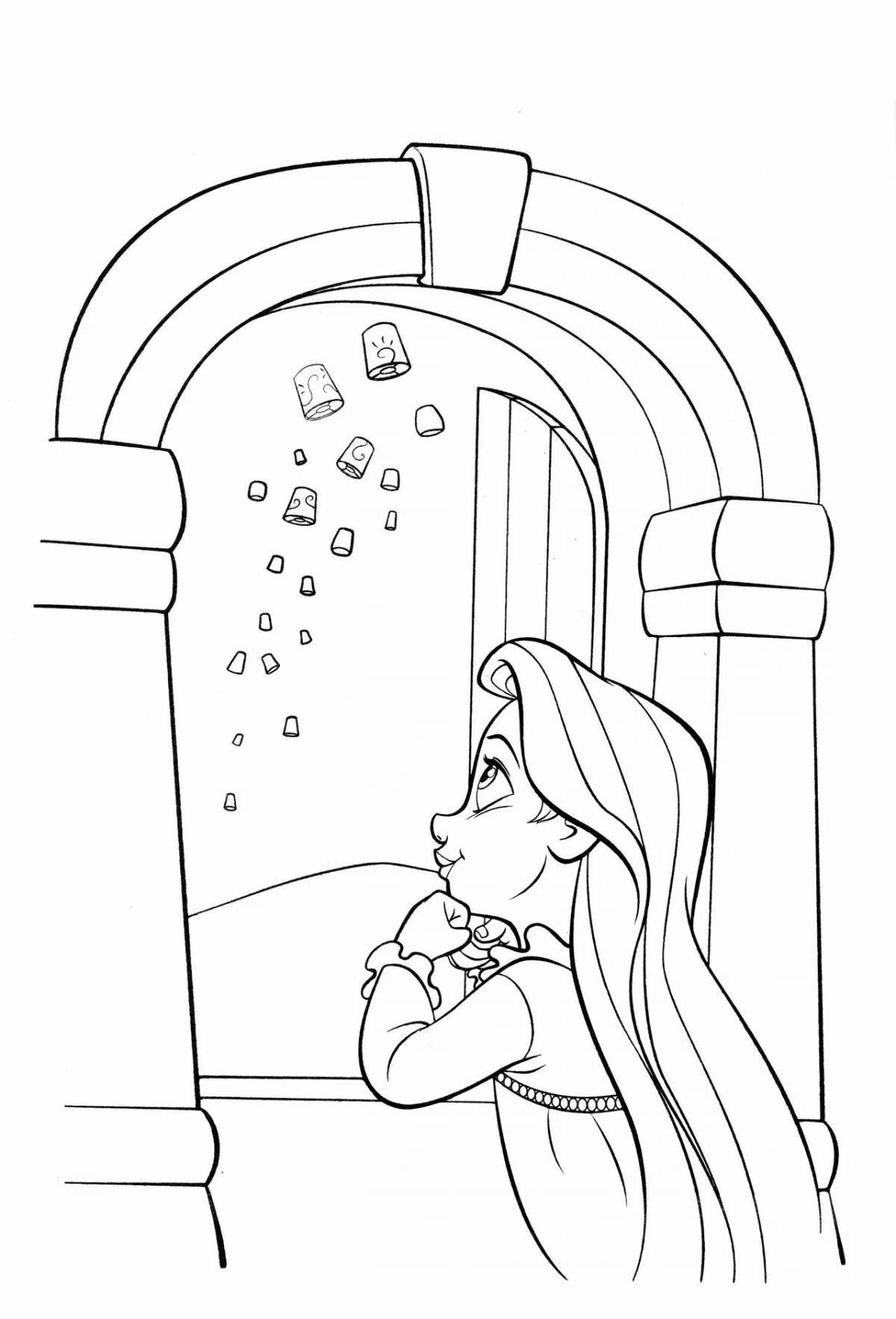 Joyful little rapunzel coloring book