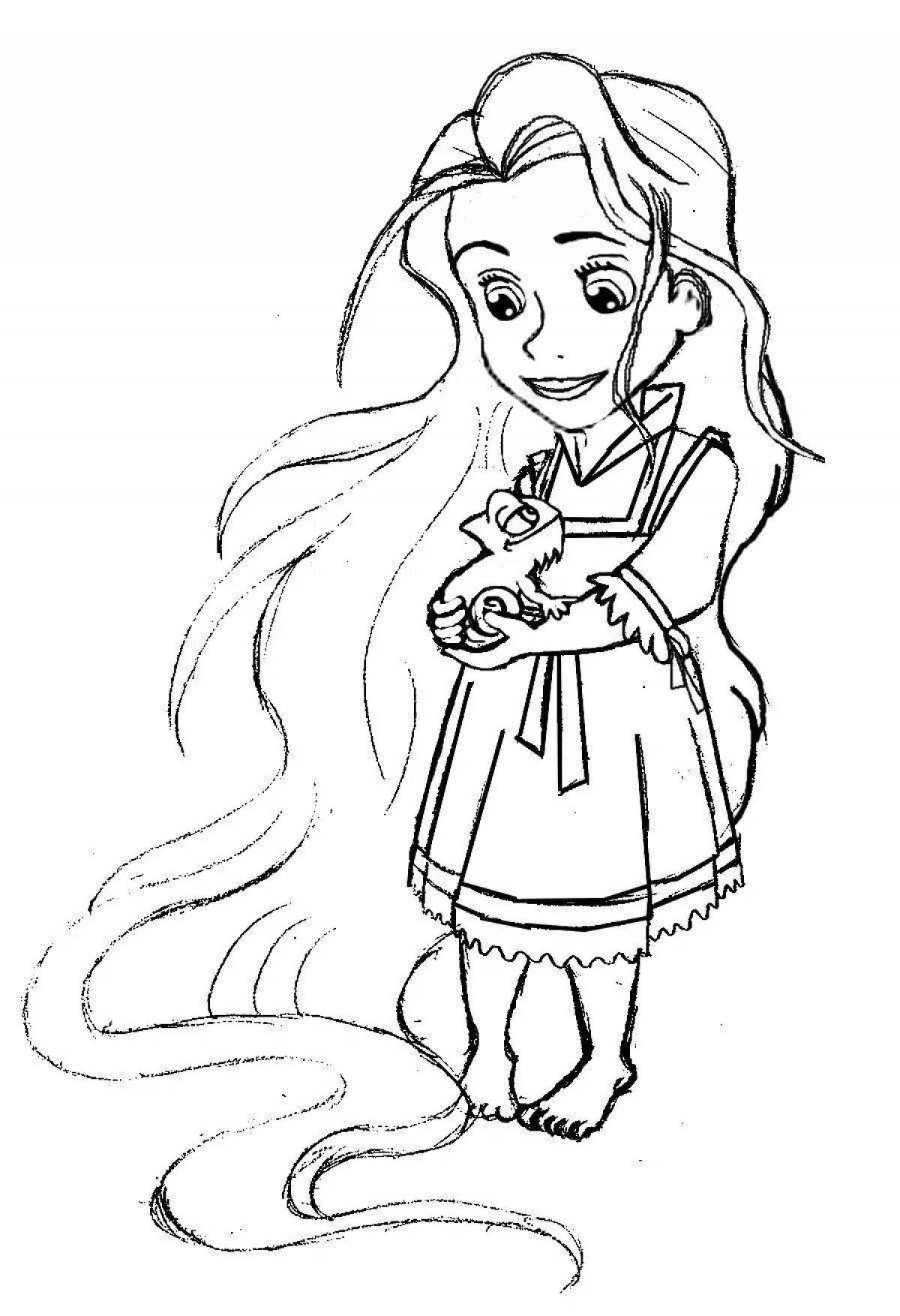 Delightful little rapunzel coloring book