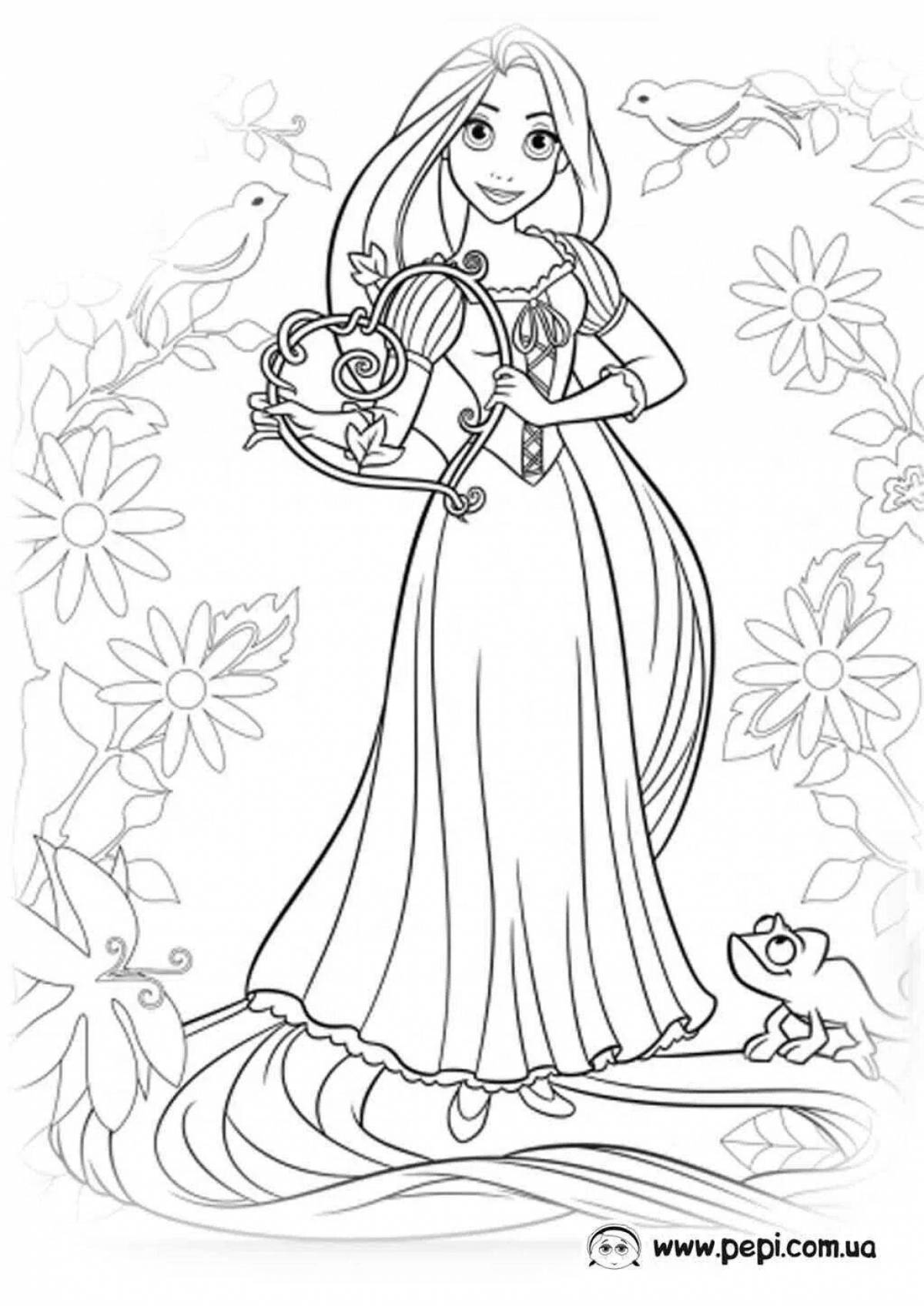 Exquisite little rapunzel coloring book