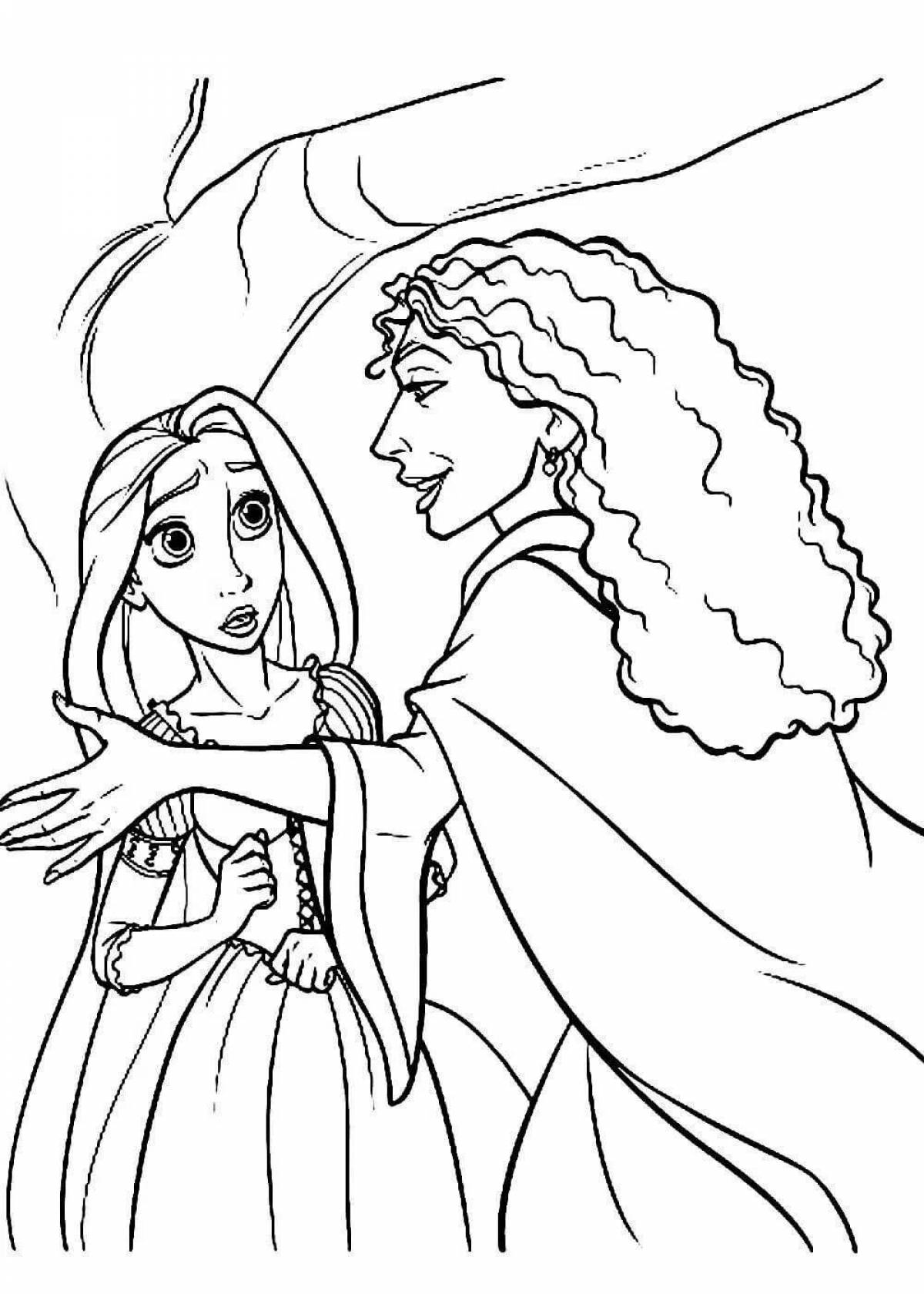 Glorious little rapunzel coloring book