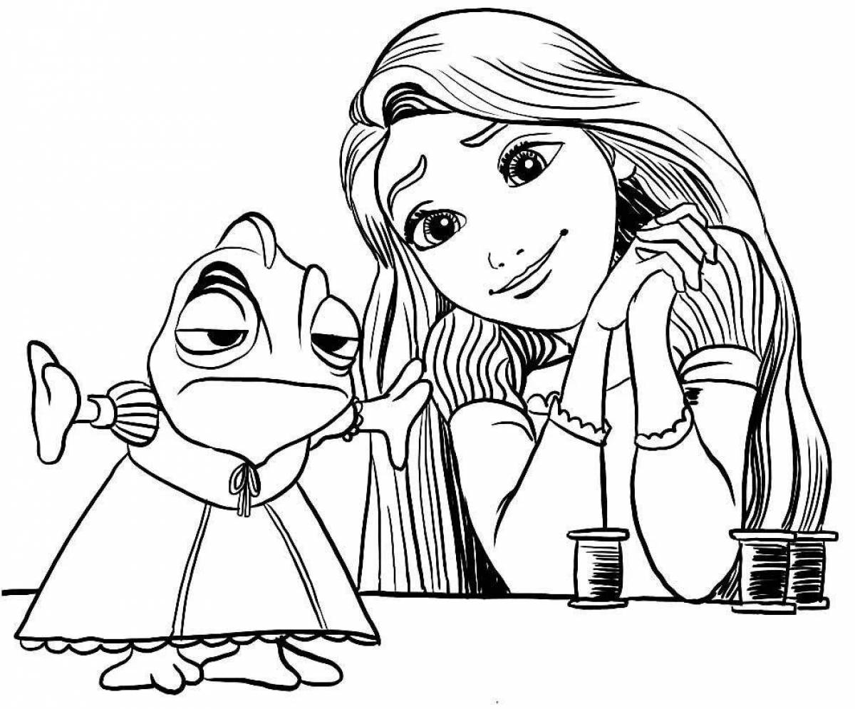 Fairy tale coloring rapunzel little