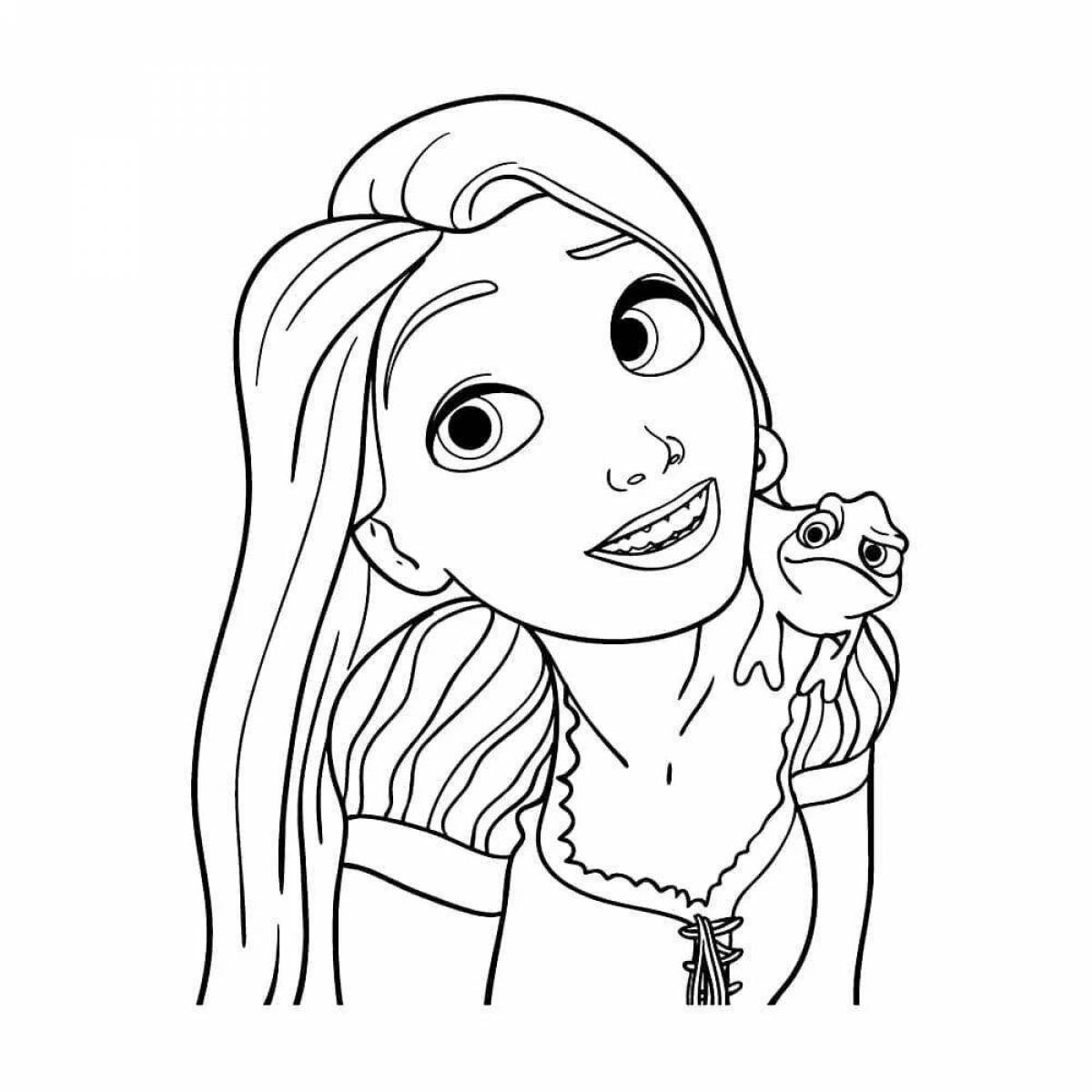 Playful little rapunzel coloring book
