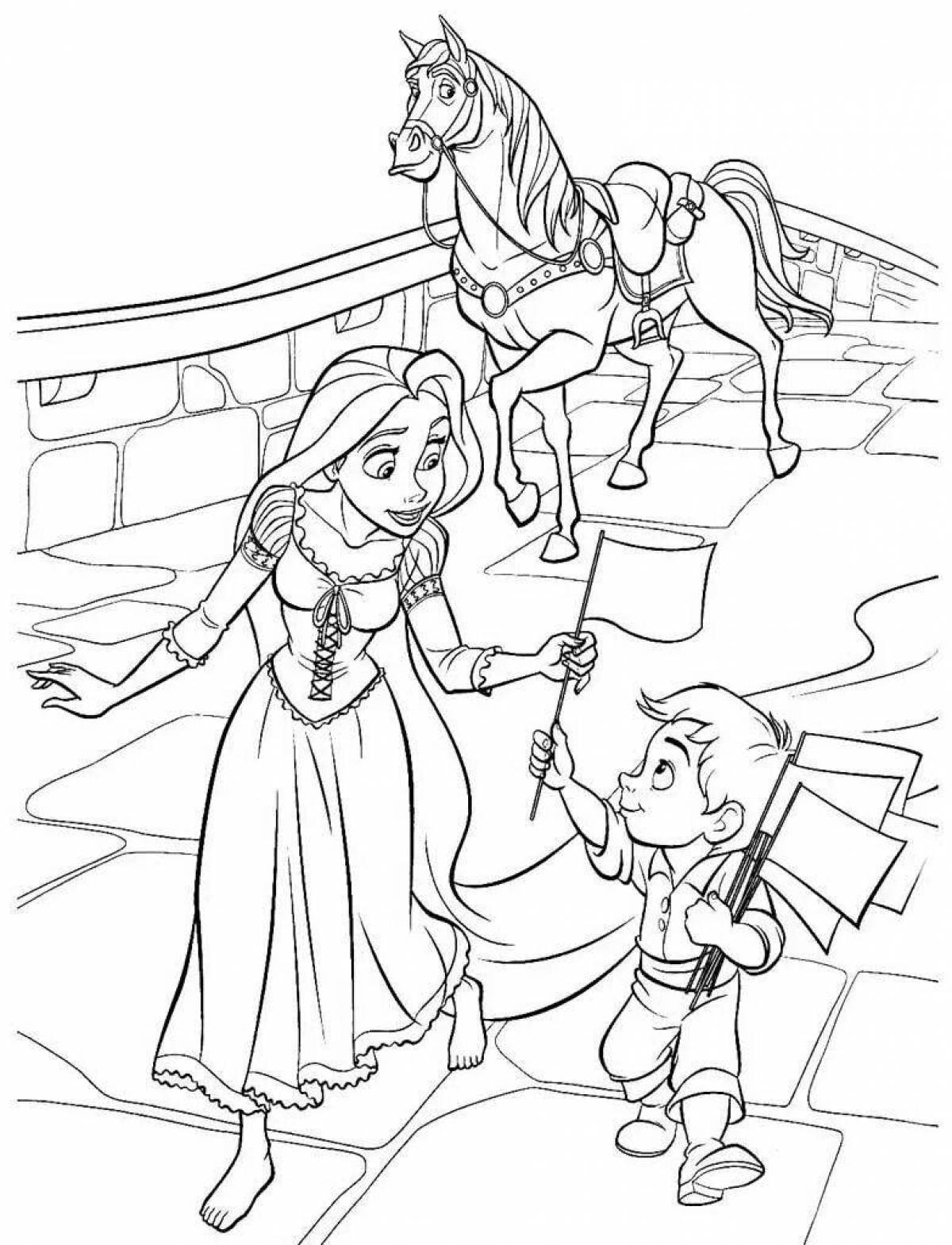 Merry little Rapunzel coloring book