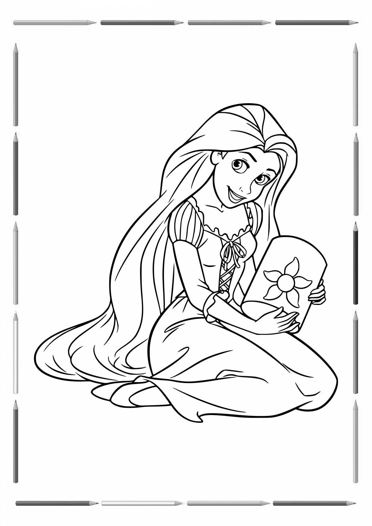 Colourful coloring little rapunzel