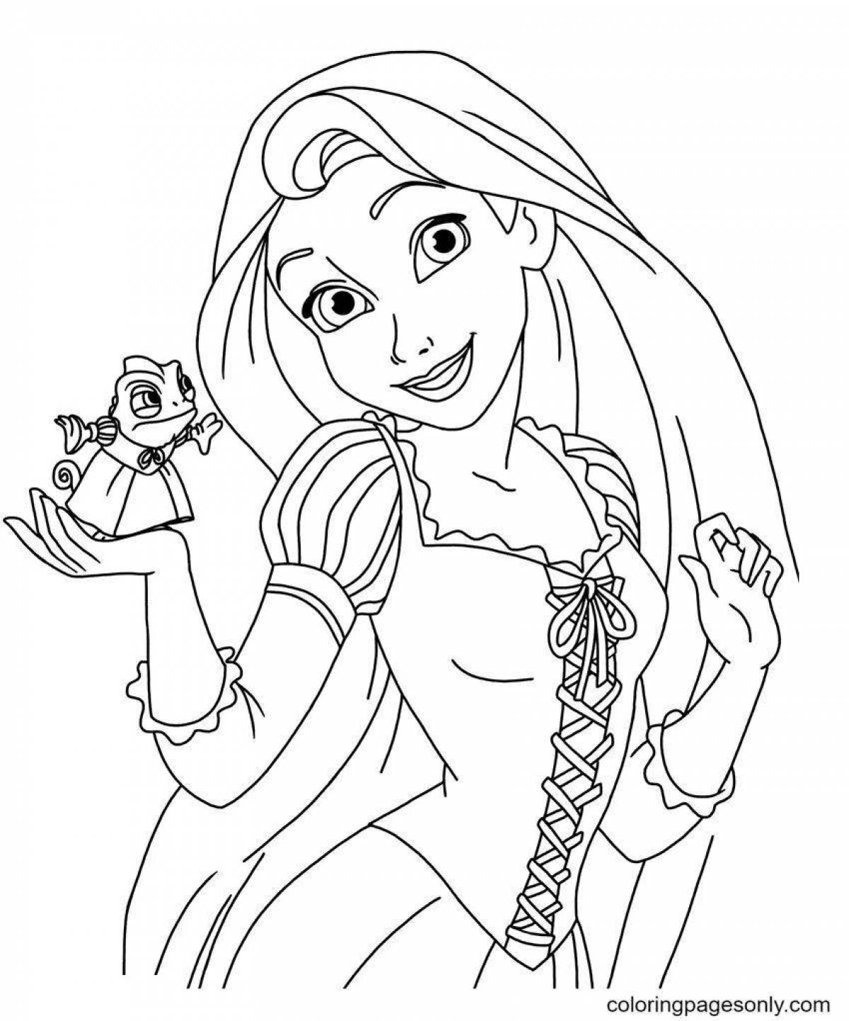 Funny little rapunzel coloring book