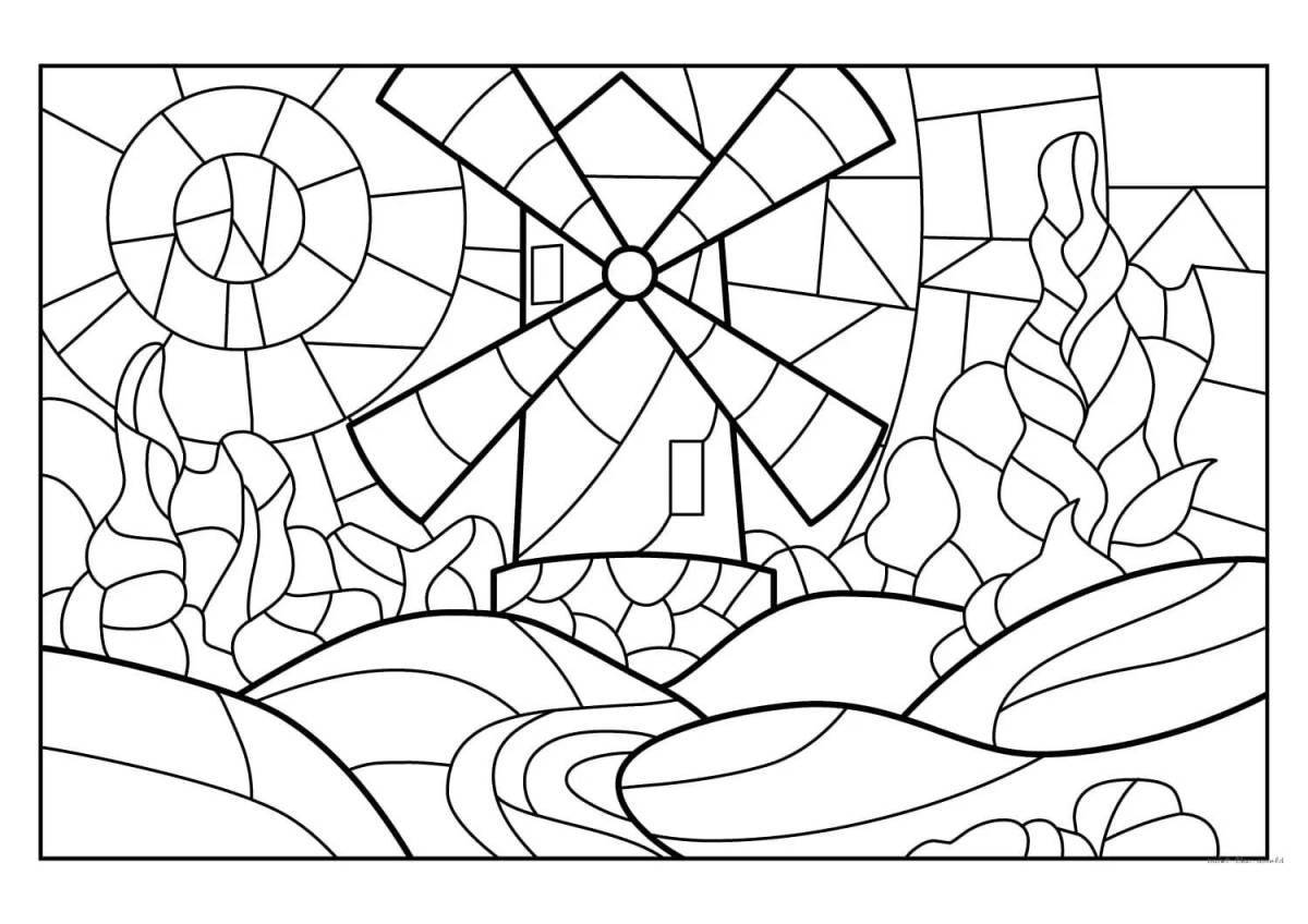 Glorious stained glass coloring page