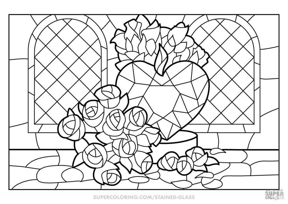 Stained glass coloring page