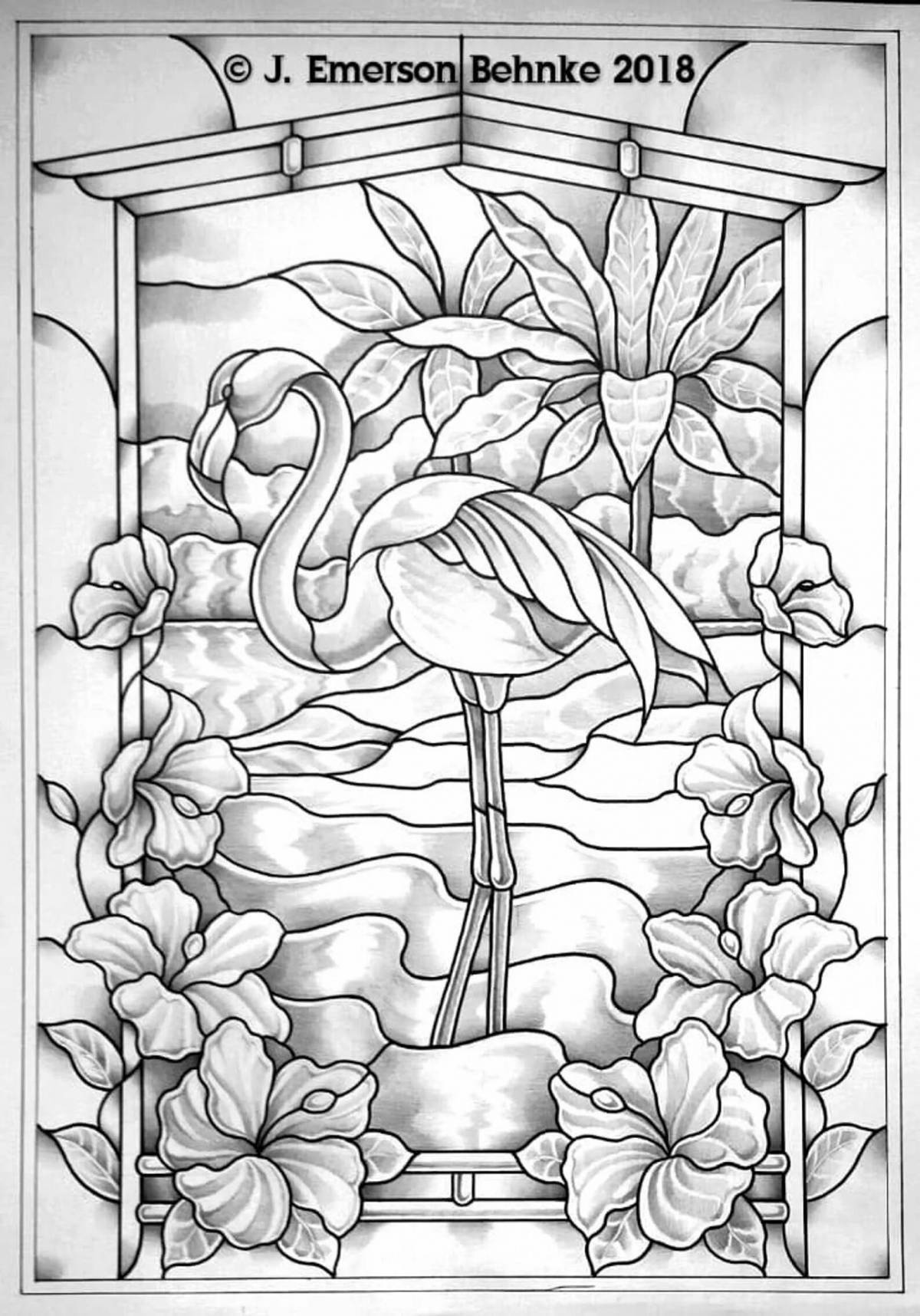 Luxury stained glass coloring book